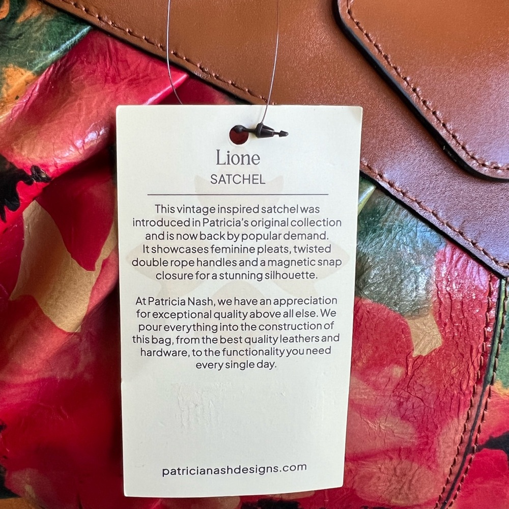 NWT Patricia Nash 15 Year Anniversary Spring Floral Lione leather shoulder bag - Picture 12 of 14